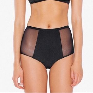 Mesh Side High-Waist Bikini Bottom